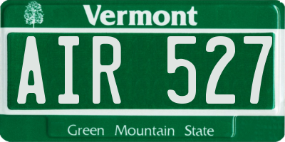 VT license plate AIR527