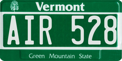 VT license plate AIR528