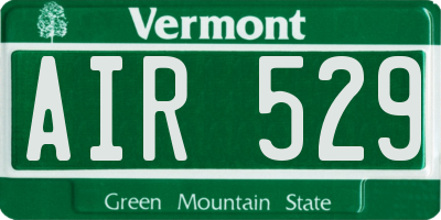 VT license plate AIR529