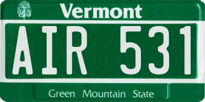 VT license plate AIR531