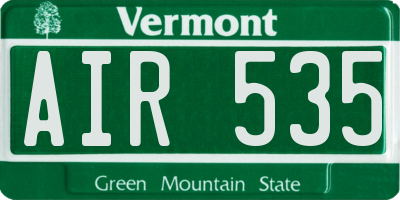 VT license plate AIR535