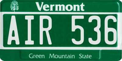 VT license plate AIR536