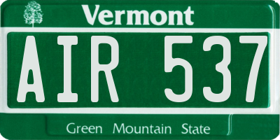 VT license plate AIR537
