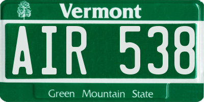 VT license plate AIR538
