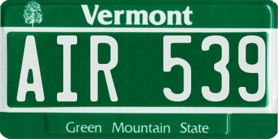 VT license plate AIR539