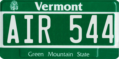 VT license plate AIR544