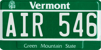 VT license plate AIR546