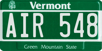 VT license plate AIR548