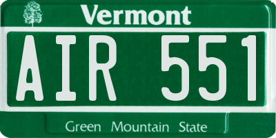 VT license plate AIR551
