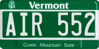 VT license plate AIR552