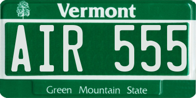 VT license plate AIR555