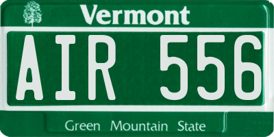 VT license plate AIR556