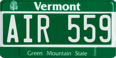 VT license plate AIR559