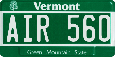 VT license plate AIR560