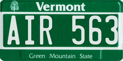 VT license plate AIR563