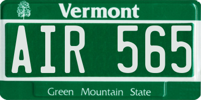 VT license plate AIR565