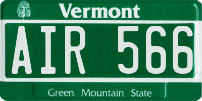VT license plate AIR566