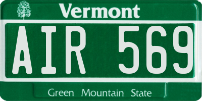 VT license plate AIR569
