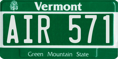 VT license plate AIR571