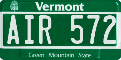 VT license plate AIR572