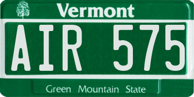 VT license plate AIR575