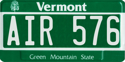 VT license plate AIR576