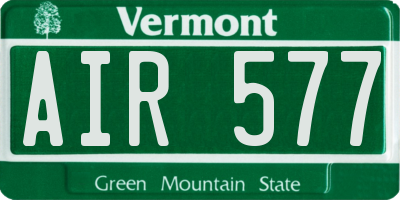 VT license plate AIR577