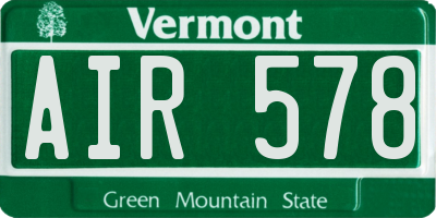 VT license plate AIR578