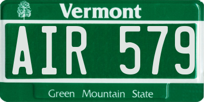 VT license plate AIR579