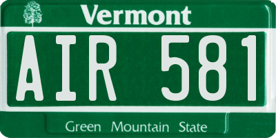 VT license plate AIR581