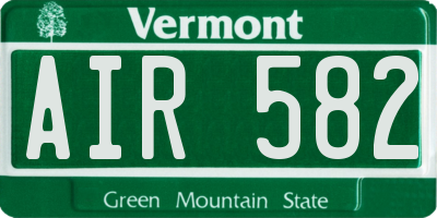 VT license plate AIR582