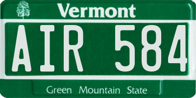 VT license plate AIR584
