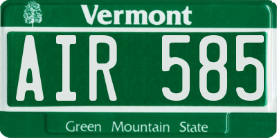 VT license plate AIR585
