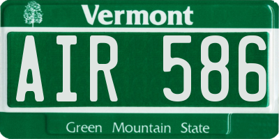 VT license plate AIR586