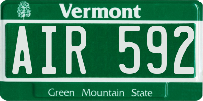 VT license plate AIR592