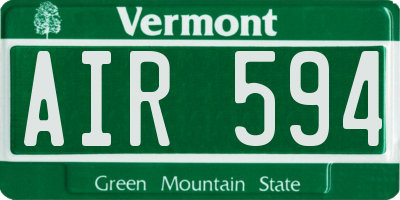 VT license plate AIR594