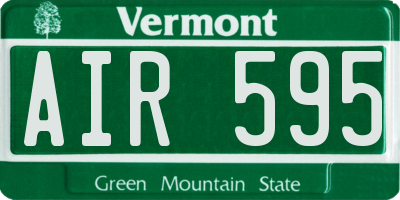 VT license plate AIR595