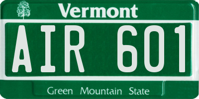 VT license plate AIR601