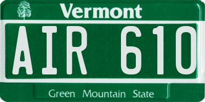 VT license plate AIR610