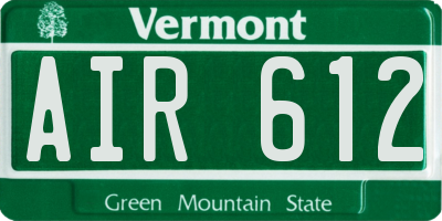 VT license plate AIR612