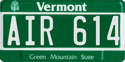 VT license plate AIR614