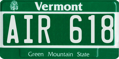 VT license plate AIR618