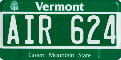 VT license plate AIR624