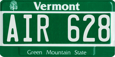 VT license plate AIR628