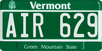 VT license plate AIR629