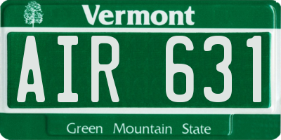 VT license plate AIR631