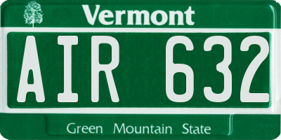 VT license plate AIR632