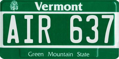 VT license plate AIR637