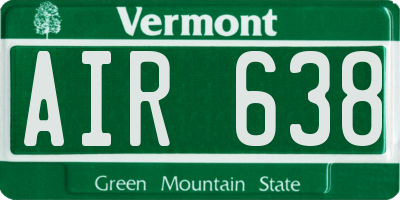 VT license plate AIR638