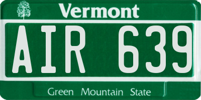 VT license plate AIR639